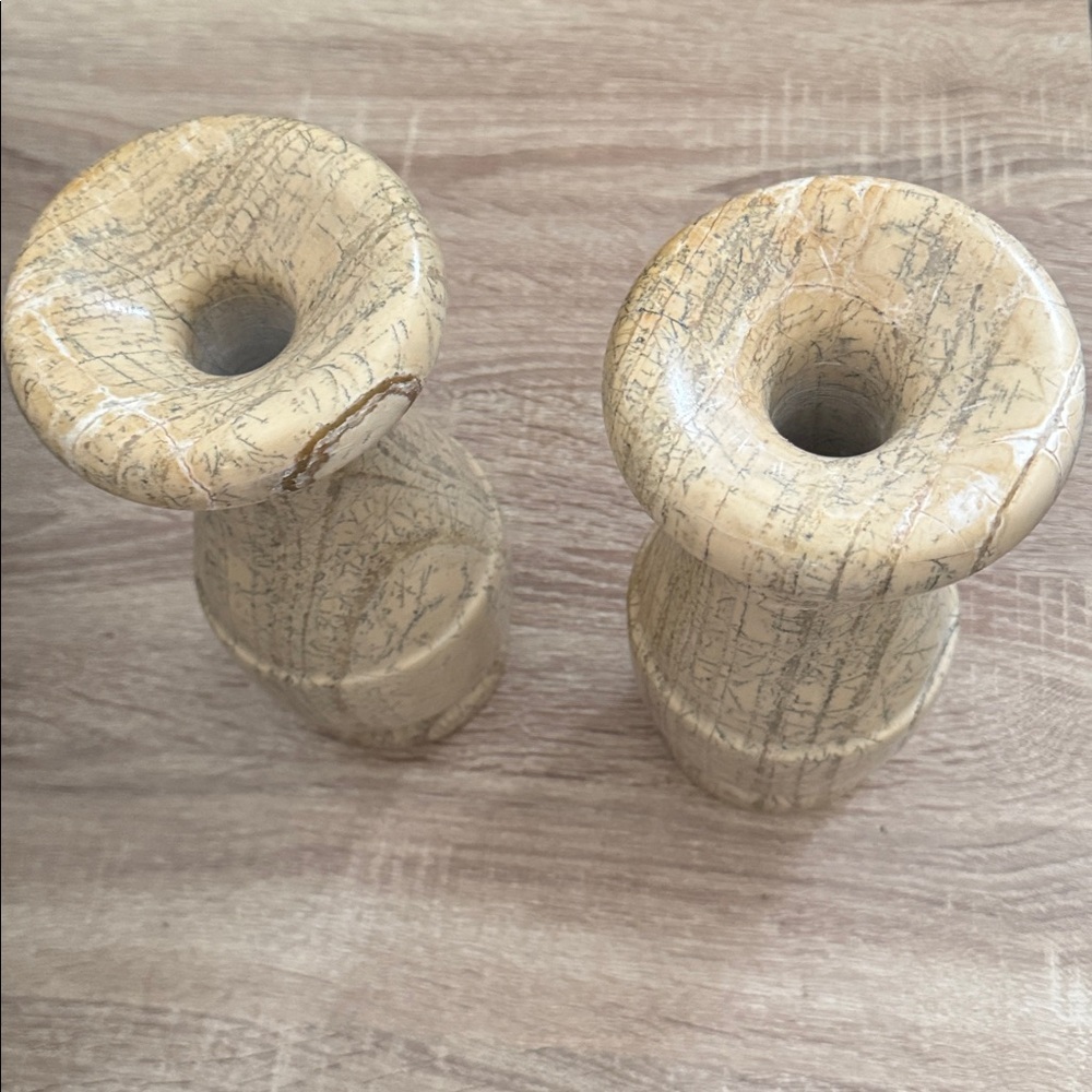 Postmodern Italian Solid Marble Candle Holders - Picture 2 of 2